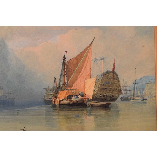 26 - Miles Edmund Cotman (British, 1810-1858) 'The Dreadnought & Grampus', signed and dated 1830, waterco... 