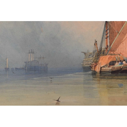 26 - Miles Edmund Cotman (British, 1810-1858) 'The Dreadnought & Grampus', signed and dated 1830, waterco... 