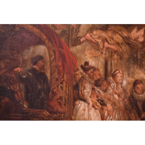 268 - 18th-century Italian school, 'The Embarkation of Catherine De Medici', oil on panel, 19 cm x 15.7 cm... 