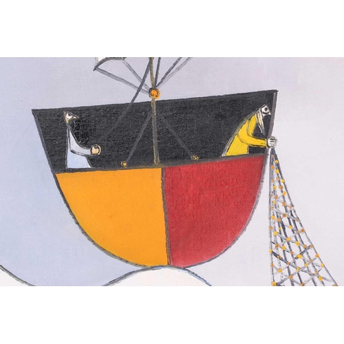 272 - † Andrzej Kuhn (1929-2014) Polish British, Fishing boat/ Ice-cream seller - double-sided painting, s... 