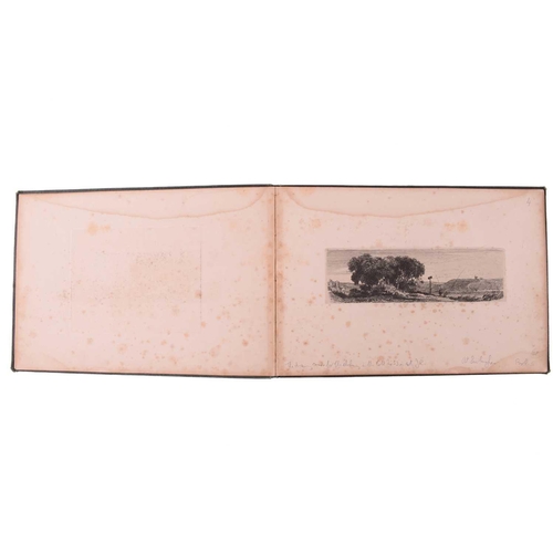 28 - Etchings by M. E. Cotman, two volumes, one half calf bound containing ten etchings on thick card and... 