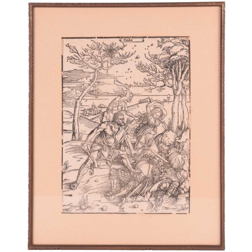 282 - After Albrecht Dürer, Hercules Conquering Cacus, woodcut, 39 x 28 cm, framed and glazed, frame 55 x ... 