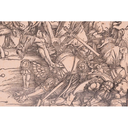 282 - After Albrecht Dürer, Hercules Conquering Cacus, woodcut, 39 x 28 cm, framed and glazed, frame 55 x ... 