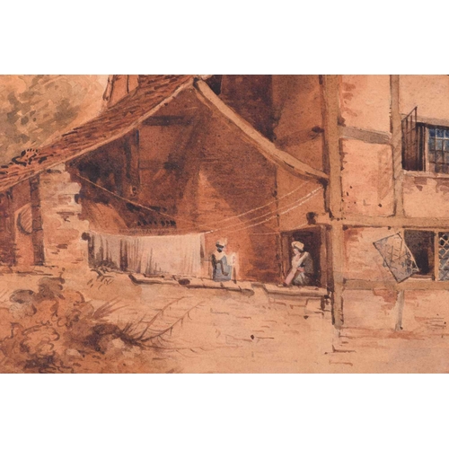 3 - John Sell Cotman (British, 1782-1842), 'Laundry Day', signed and dated 1807, watercolour, 34cm x 46c... 