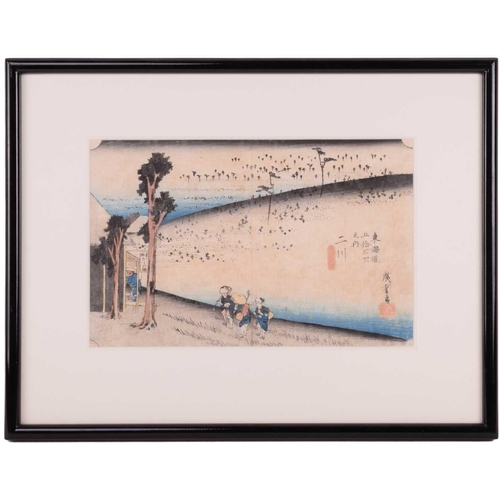 302 - After Utagawa Hiroshige – View of Hiratsuka Station & Futugawa Sarugababa, from the 53 Stations on t... 