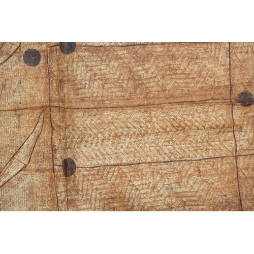 311 - Of historical Fijian interest; a Fijian bark cloth blanket (?), late 19th century painted with earth... 