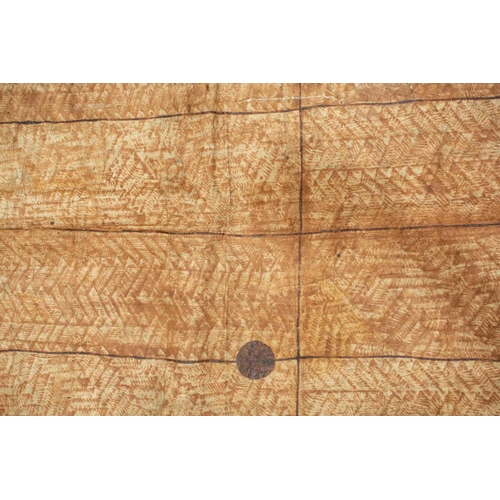 311 - Of historical Fijian interest; a Fijian bark cloth blanket (?), late 19th century painted with earth... 