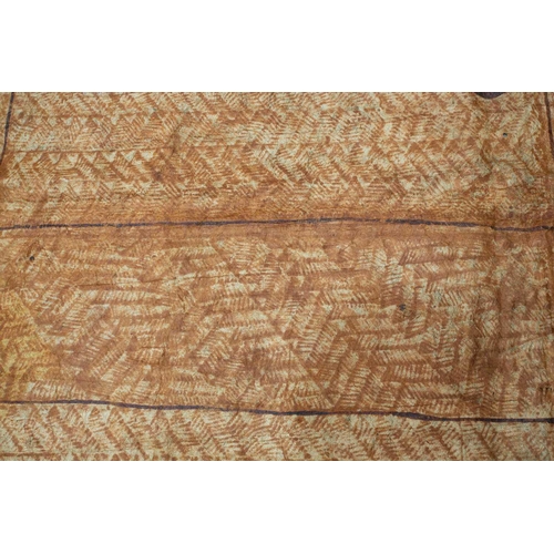 311 - Of historical Fijian interest; a Fijian bark cloth blanket (?), late 19th century painted with earth... 