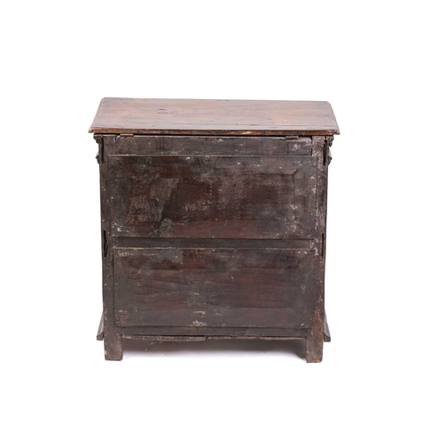 316 - A carved oak 17th-century style three-drawer chest (17th century period timber and later, re-purpose... 