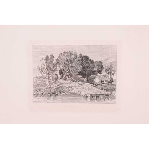 33 - Miles Edmund Cotman (British, 1810-1858), five etchings, 'Postwich Grove near Norwich', 'Alder Carr'... 