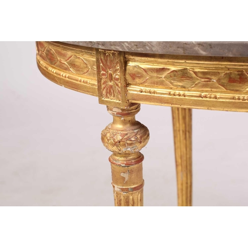 336 - A Louis XVI style oval marble-topped centre table, 20th century with shaped decorative stretcher and... 