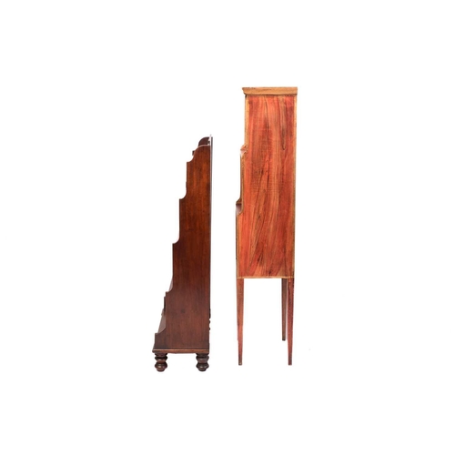 338 - A 19th century and later mahogany waterfall bookcase, on short turned legs, 53.5cm wide, 94.5cm high... 