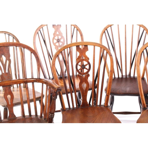 339 - A mixed set of 19th-century ash and elm Windsor chairs to include two similar 