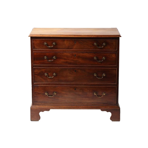 343 - An early 19th-century mahogany and deal chest of four long drawers, 83 cm wide x 46 cm deep x 83 cm ... 