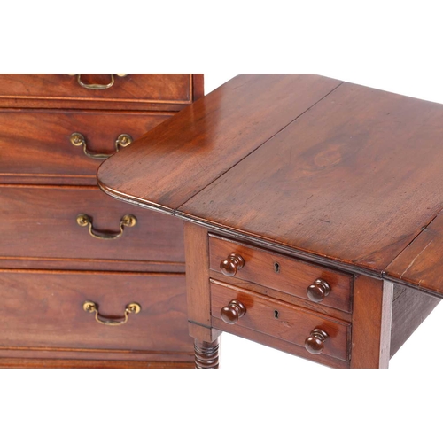 343 - An early 19th-century mahogany and deal chest of four long drawers, 83 cm wide x 46 cm deep x 83 cm ... 