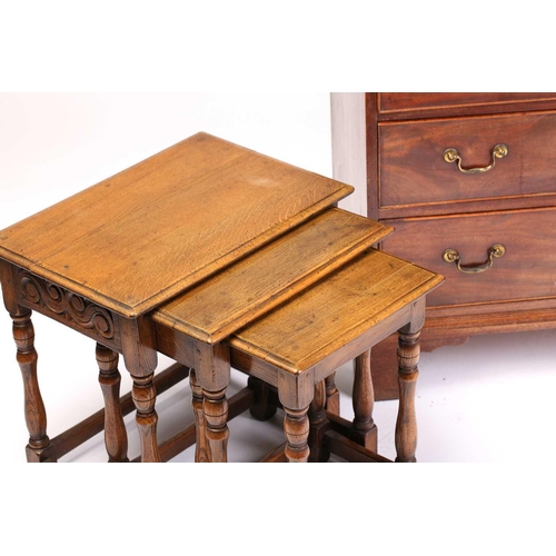 343 - An early 19th-century mahogany and deal chest of four long drawers, 83 cm wide x 46 cm deep x 83 cm ... 