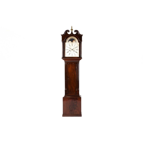 378 - John Russell of Falkirk; A George III mahogany-cased 8-day longcase clock, the one-piece silvered br... 