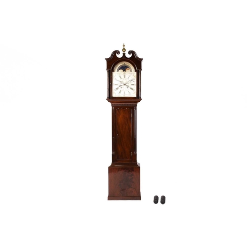 378 - John Russell of Falkirk; A George III mahogany-cased 8-day longcase clock, the one-piece silvered br... 