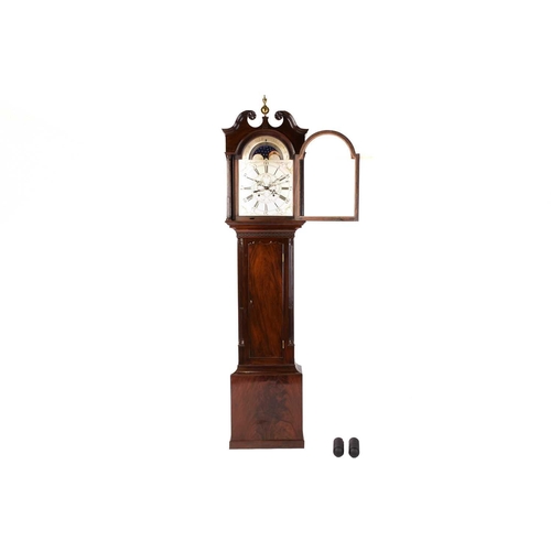 378 - John Russell of Falkirk; A George III mahogany-cased 8-day longcase clock, the one-piece silvered br... 