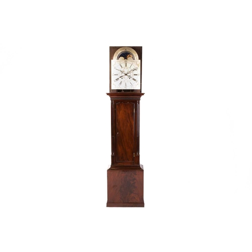 378 - John Russell of Falkirk; A George III mahogany-cased 8-day longcase clock, the one-piece silvered br... 