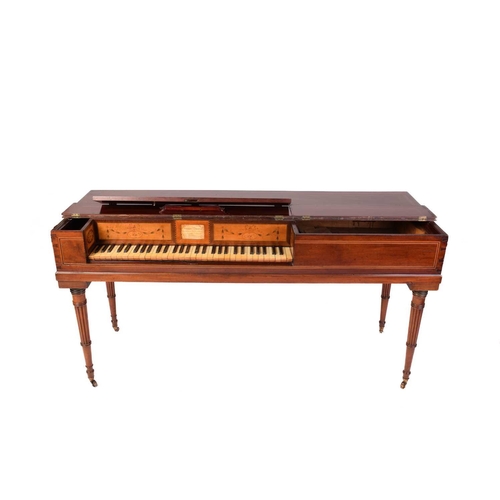 383 - An early 19th-century Longman & Broderip square piano (case only) with satinwood and ebony stringing... 