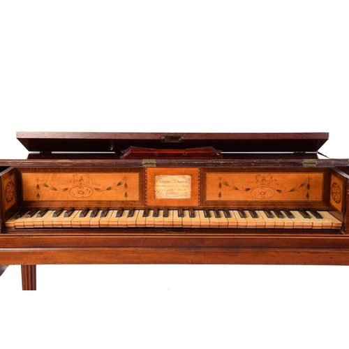 383 - An early 19th-century Longman & Broderip square piano (case only) with satinwood and ebony stringing... 