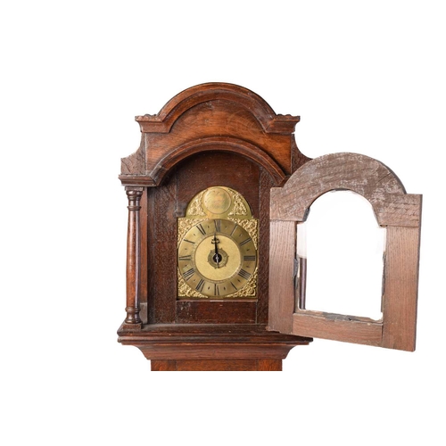 384 - A small 18th century and later 30hr alarm wall clock the dial marked W.Monk Barwick St. John now hou... 