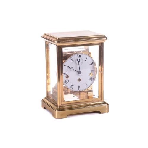 388 - A Kieninger 8-day four glass mantel clock, model No. J0212, the enamel dial bearing Roman numerals, ... 