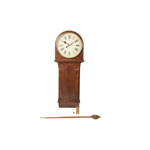 389 - A large and impressive 19th-century drop dial tavern/ Station regulator timepiece, with an arched ho... 