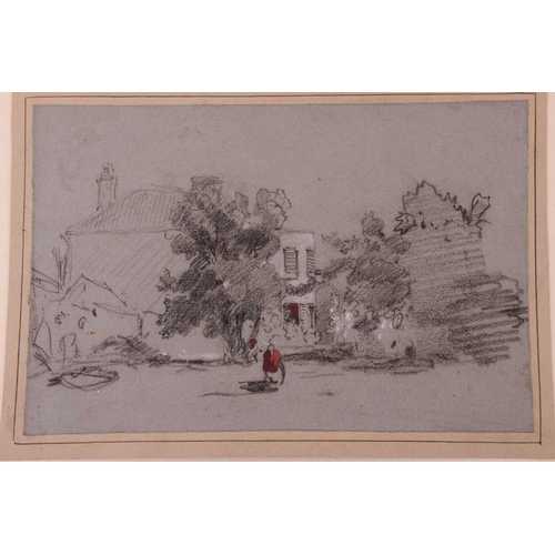 39 - John Joseph Cotman (1814 - 1878), three pencil sketches, 'Heigham Hall', pencil & watercolour, ex Bo... 