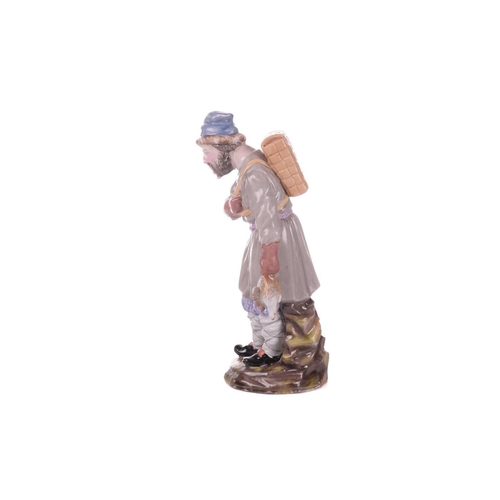 402 - A Russian Imperial Porcelain (St Petersburg) figure, 'The Hazel Grouse Vendor', Catherine II period,... 