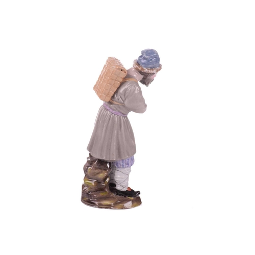 402 - A Russian Imperial Porcelain (St Petersburg) figure, 'The Hazel Grouse Vendor', Catherine II period,... 