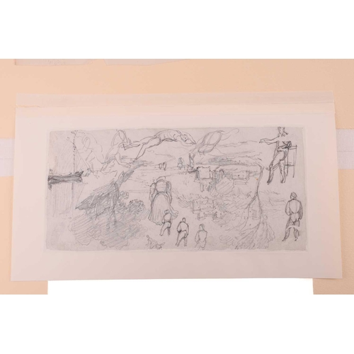 43 - John Joseph Cotman (1814 - 1878), four pencil sketches, 'Trees in landscape', & 'Riverscape', both e... 