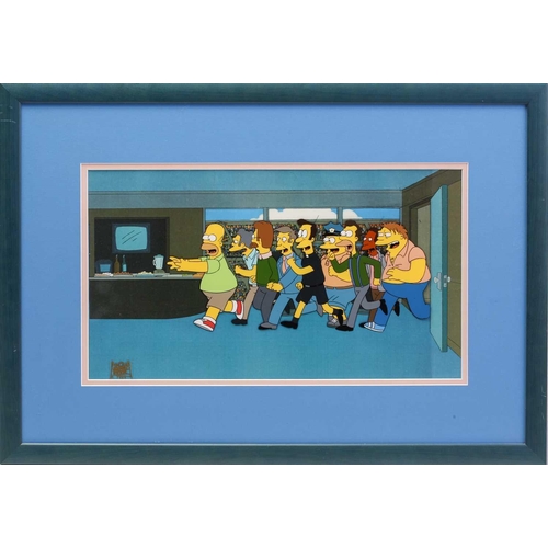 433 - A 'The Simpsons' animation cel, depicting Homer Simpson and other main characters entering a stadium... 