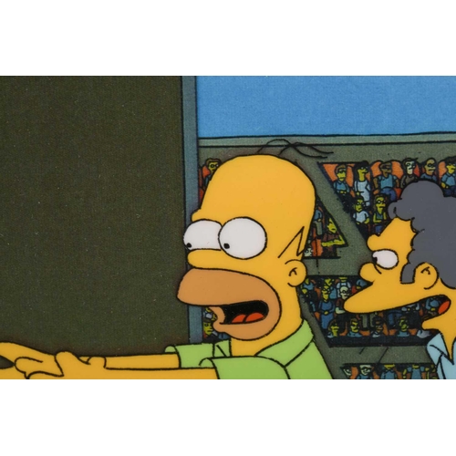 433 - A 'The Simpsons' animation cel, depicting Homer Simpson and other main characters entering a stadium... 