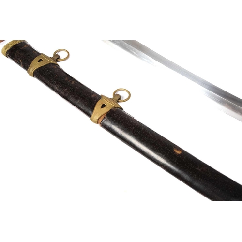 453 - A Japanese WW2 Kai Gunto naval officers sword, the tang being an anchor arsenal mark (Toyokawa?) wit... 