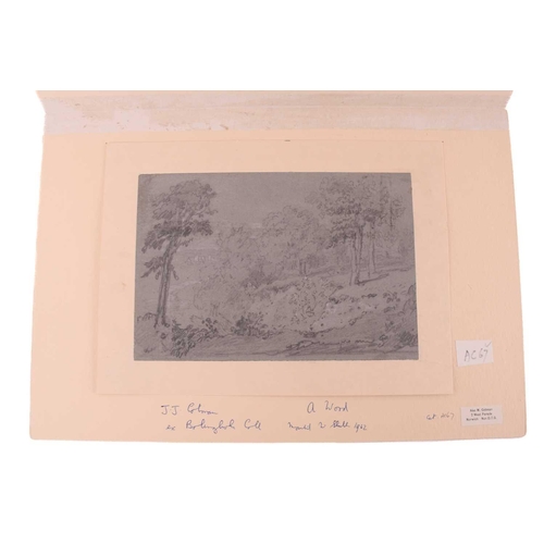 46 - John Joseph Cotman (1814 - 1878), three pencil & charcoal sketches, 'Whitlingham' & 'A Wood', both e... 