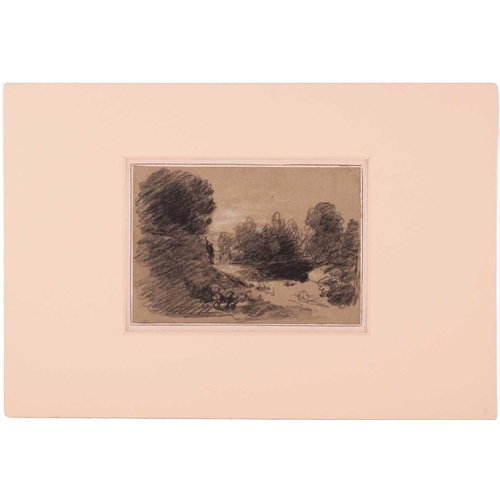 46 - John Joseph Cotman (1814 - 1878), three pencil & charcoal sketches, 'Whitlingham' & 'A Wood', both e... 