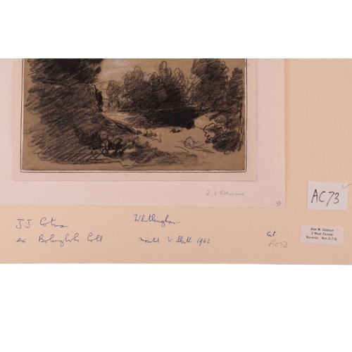 46 - John Joseph Cotman (1814 - 1878), three pencil & charcoal sketches, 'Whitlingham' & 'A Wood', both e... 