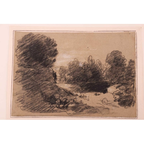 46 - John Joseph Cotman (1814 - 1878), three pencil & charcoal sketches, 'Whitlingham' & 'A Wood', both e... 