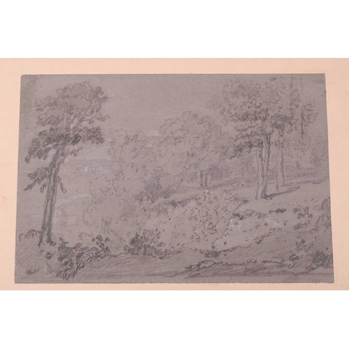 46 - John Joseph Cotman (1814 - 1878), three pencil & charcoal sketches, 'Whitlingham' & 'A Wood', both e... 