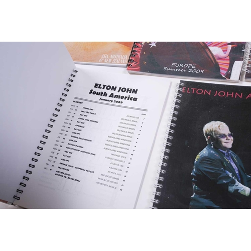 463 - Elton John: a good collection of original bound live tour itineraries, produced for the road crew an... 