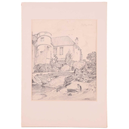 5 - After John Sell Cotman (1782 - 1842), 'An Old Cottage by a Pond', monochrome wash, numbered 655 bott... 