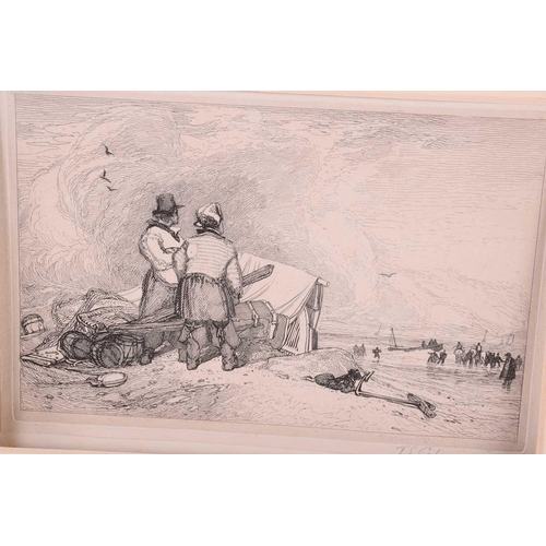 7 - John Sell Cotman (1782 - 1842), four etchings, 'Yarmouth Beach, 1833', Popham 348, plate 15cm x 22.5... 