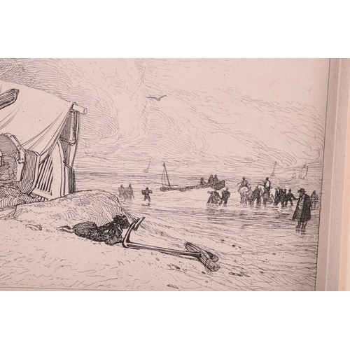 7 - John Sell Cotman (1782 - 1842), four etchings, 'Yarmouth Beach, 1833', Popham 348, plate 15cm x 22.5... 