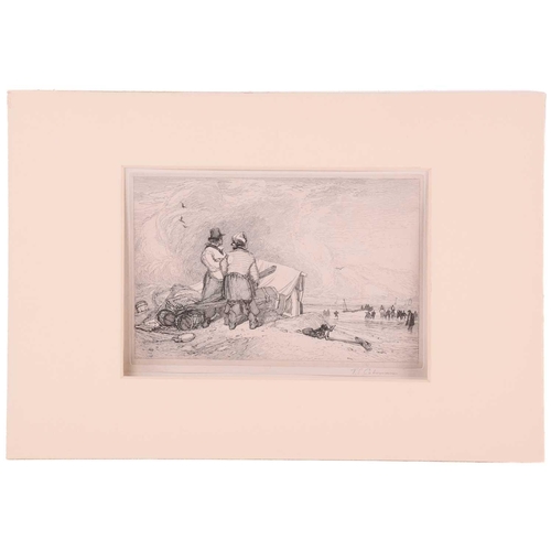 7 - John Sell Cotman (1782 - 1842), four etchings, 'Yarmouth Beach, 1833', Popham 348, plate 15cm x 22.5... 