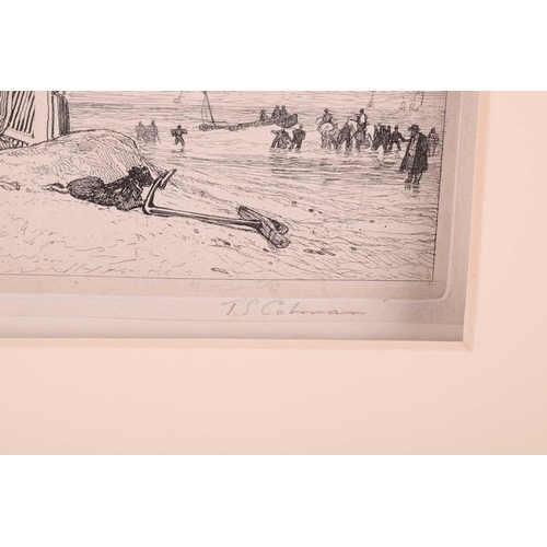 7 - John Sell Cotman (1782 - 1842), four etchings, 'Yarmouth Beach, 1833', Popham 348, plate 15cm x 22.5... 