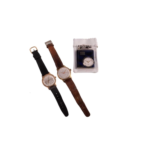 357 - A Zenith 3600 automatic wristwatch, a Ronet Incabloc watch, Eclydo lighter/timepiece. The Zenith 360... 