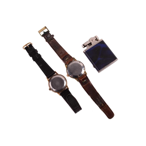 357 - A Zenith 3600 automatic wristwatch, a Ronet Incabloc watch, Eclydo lighter/timepiece. The Zenith 360... 