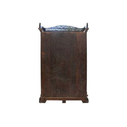 133 - A 19th-century well-carved Anglo Indian rosewood/padauk wood two-door bookcase, c.1850s, with pierce... 